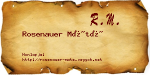Rosenauer Máté névjegykártya